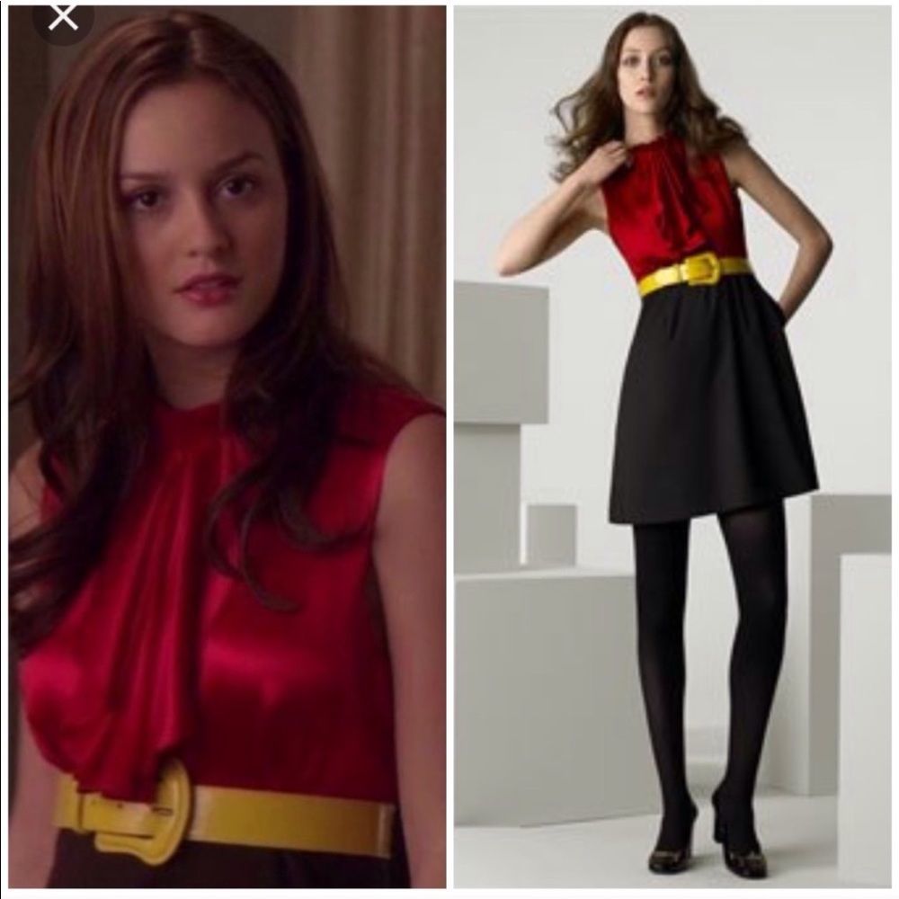 Alice & Olivia “Jabot” belted dress M